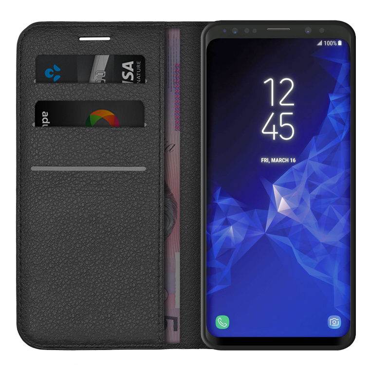 Leather Wallet Case for Samsung Galaxy S9 Black